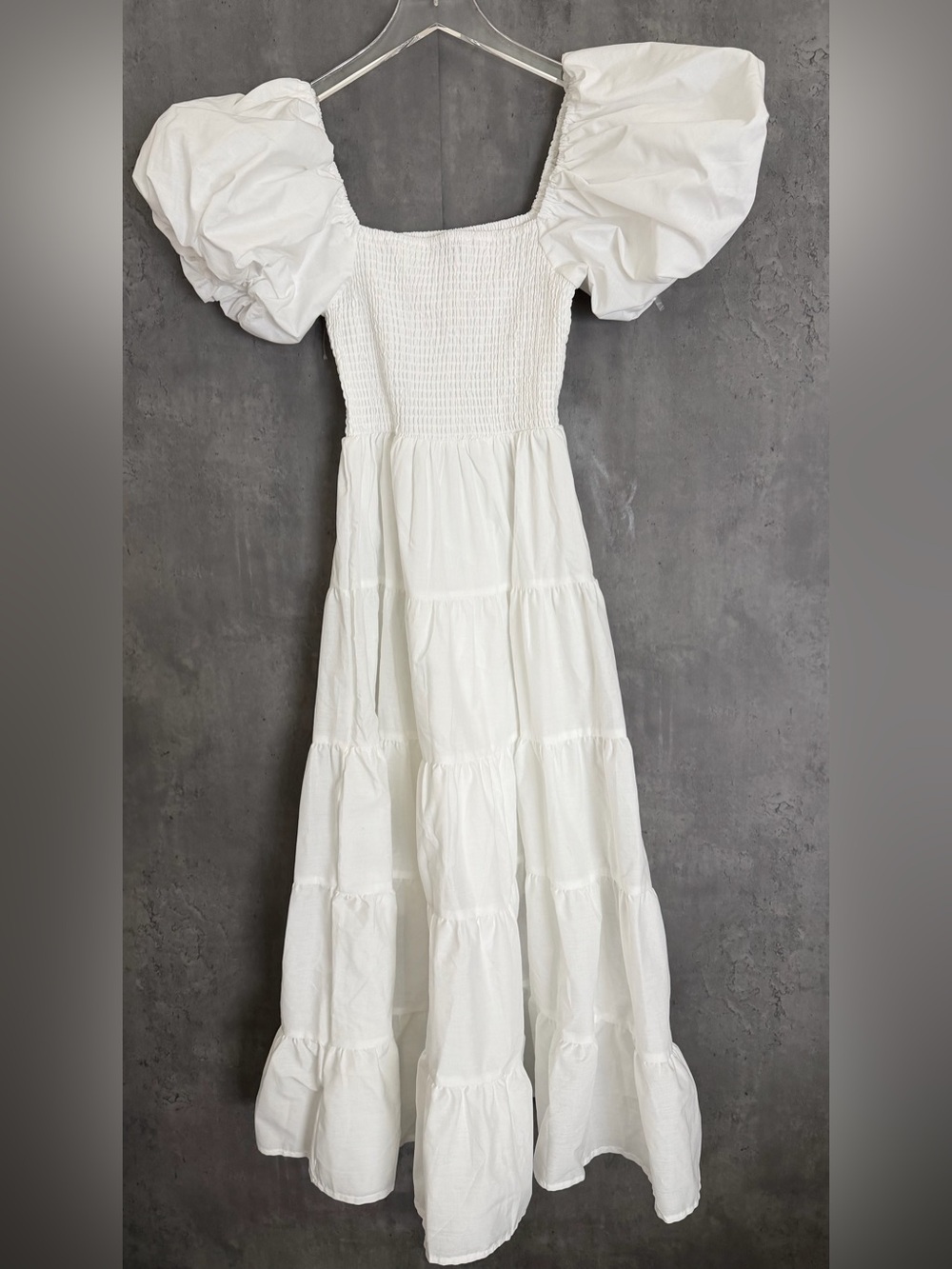 Petal & Pup Annette Puff Sleeve Shirred Midi Dress Small B409 - Picture 4 of 6